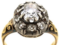 Victorian 18ct Gold Oval Diamond Cluster Ring