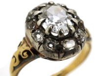 Victorian 18ct Gold Oval Diamond Cluster Ring