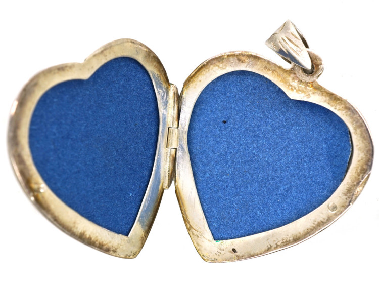 Engraved Silver Heart Shaped Locket