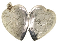 Engraved Silver Heart Shaped Locket