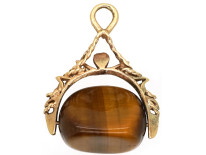 9ct Gold Revolving Tiger's Eye Seal