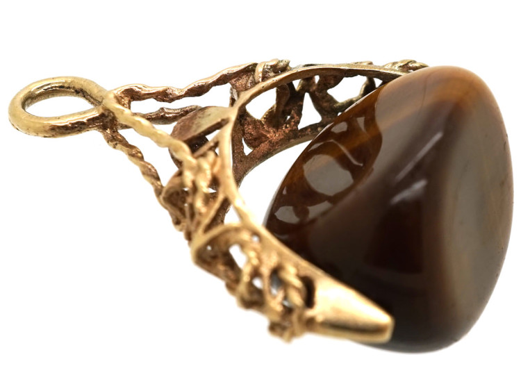 9ct Gold Revolving Tiger's Eye Seal