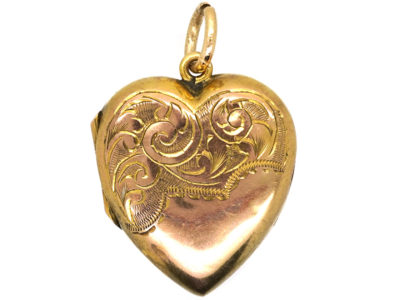 Edwardian 9ct Back & Front Heart Shaped Locket