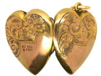 Edwardian 9ct Back & Front Heart Shaped Locket