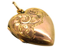 Edwardian 9ct Back & Front Heart Shaped Locket