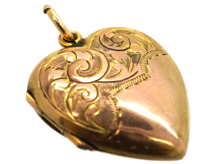 Edwardian 9ct Back & Front Heart Shaped Locket