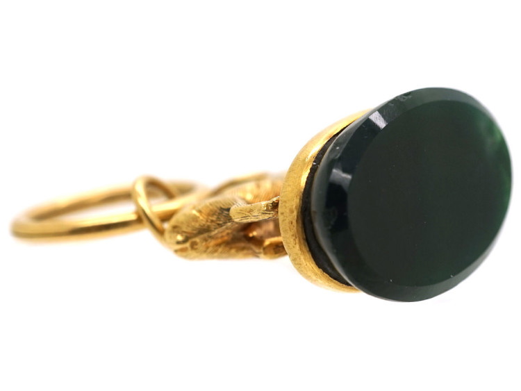 Victorian 15ct Gold Mountain Sheep Seal With Bloodstone Base