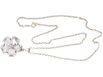 Rock Crystal Pansy Pendant on Silver Chain