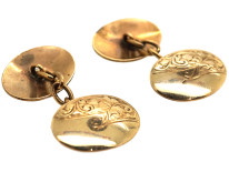 Edwardian 9ct Gold Oval Cufflinks