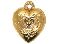 9ct Engraved Gold Heart Charm