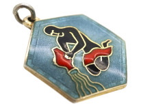 Aquarius Silver & Enamel Charm by David Andersen