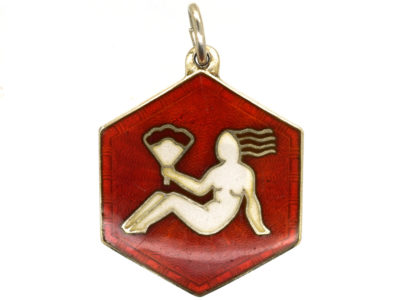 Virgo Silver & Red Enamel Charm by David Andersen