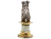Edwardian Silver & White Enamel Pug Seal by Asprey