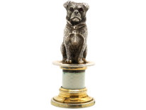 Edwardian Silver & White Enamel Pug Seal by Asprey