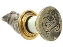 Edwardian Silver & White Enamel Pug Seal by Asprey