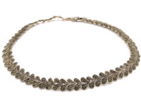 Silver & Marcasite Leaf Necklace