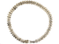 Silver & Marcasite Leaf Necklace