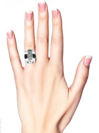 14ct White Gold Large Oval Aquamarine Ring