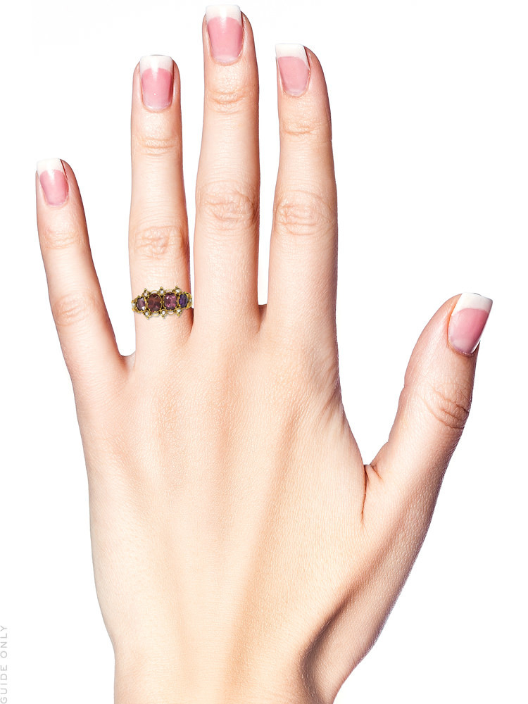 Victorian 12ct Gold, Almandine Garnet & Natural Split Pearl Ring