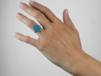 Art Deco 18ct Gold, Platinum, Black Opal & Diamond Ring