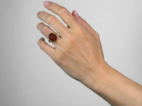 14ct Gold Carnelian Intaglio Ring of a Greek God