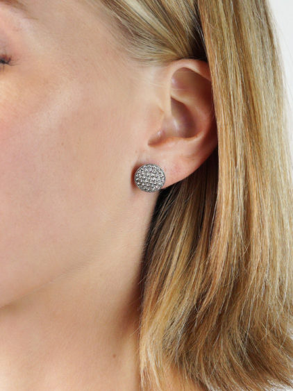 Art Deco Platinum & Diamond Round Earrings