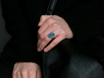 Art Deco 18ct Gold, Platinum, Black Opal & Diamond Ring