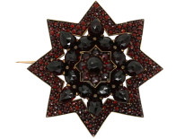 Bohemian Garnet Star Brooch