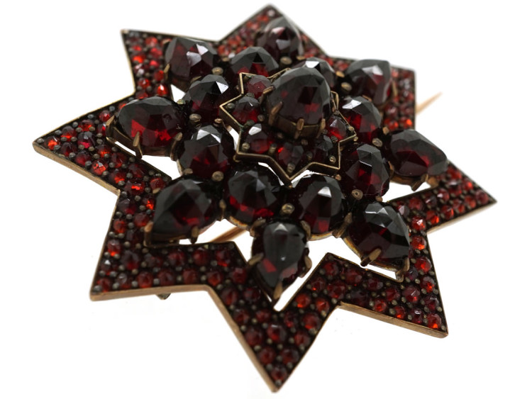 Bohemian Garnet Star Brooch