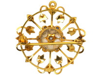 Edwardian 15ct Gold, Opal, Natural Pearl, Sapphire & Diamond Brooch