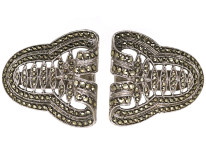Pair of Silver & Marcasite Art Deco Clips