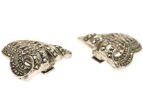 Pair of Silver & Marcasite Art Deco Clips
