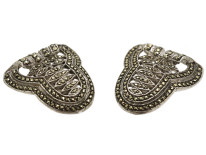 Pair of Silver & Marcasite Art Deco Clips