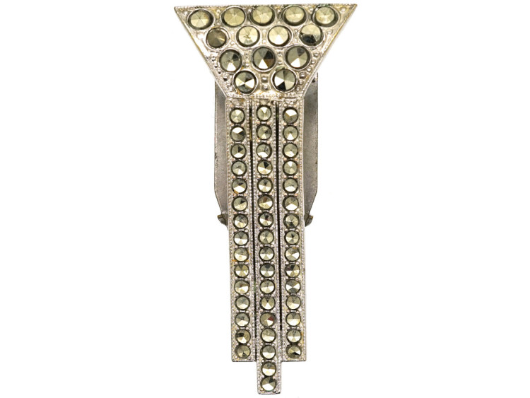 Art Deco Silver & Marcasite Clip