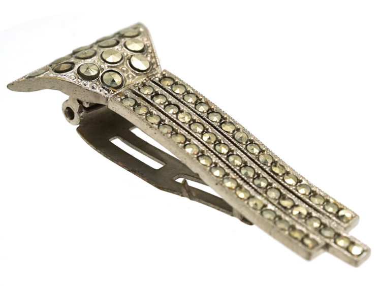 Art Deco Silver & Marcasite Clip