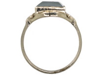 French Art Deco Silver, Haematite & Marcasite Ring
