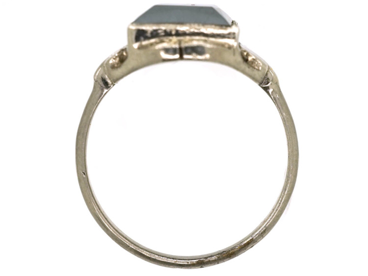 French Art Deco Silver, Haematite & Marcasite Ring