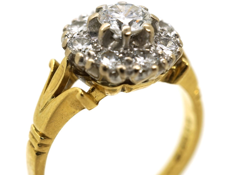 18ct Yellow & White Gold, Diamond Daisy Cluster Ring