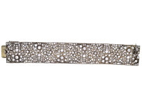 Art Deco Wide Silver & Paste Bracelet