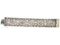 Art Deco Wide Silver & Paste Bracelet