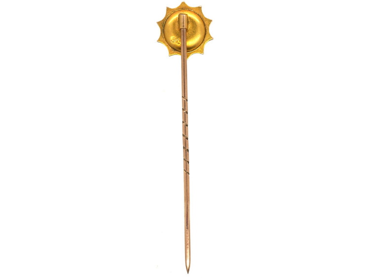 Victorian 9ct Gold & RoseDiamond Round Tie Pin