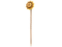 Victorian 9ct Gold & RoseDiamond Round Tie Pin