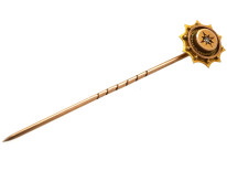 Victorian 9ct Gold & RoseDiamond Round Tie Pin