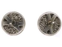 Art Deco Platinum & Diamond Round Earrings