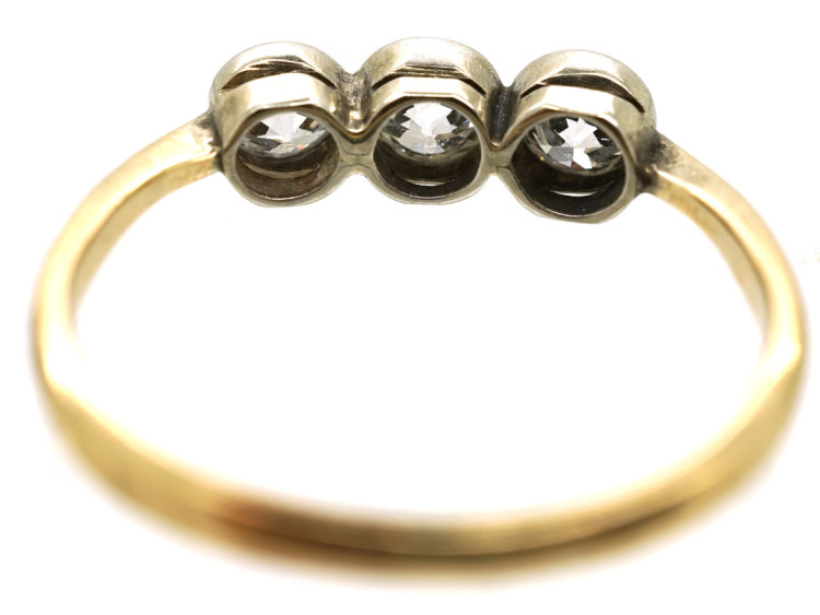 Art Deco 18ct Gold & Platinum Three Stone Diamond Ring