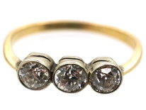 Art Deco 18ct Gold & Platinum Three Stone Diamond Ring