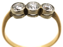 Art Deco 18ct Gold & Platinum Three Stone Diamond Ring