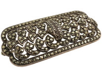 Art Deco Silver & Marcasite Rectangular Brooch