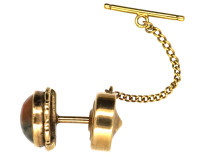 9ct Gold & Moss Agate Tie Stud