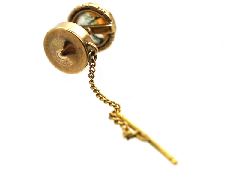 9ct Gold & Moss Agate Tie Stud